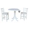 International Concepts Round 42, Rd Pedestal Gathering Height Table, 2 Counter Height Stools, White, 42 in W, 42 in L K08-42DPT-S6172-2 - alternate 3